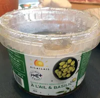 Olives vertes a l’ail et basilic
