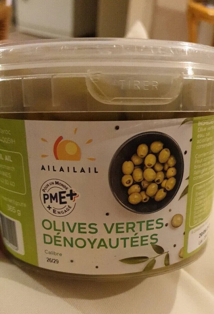 Olives vertes dénoyautées