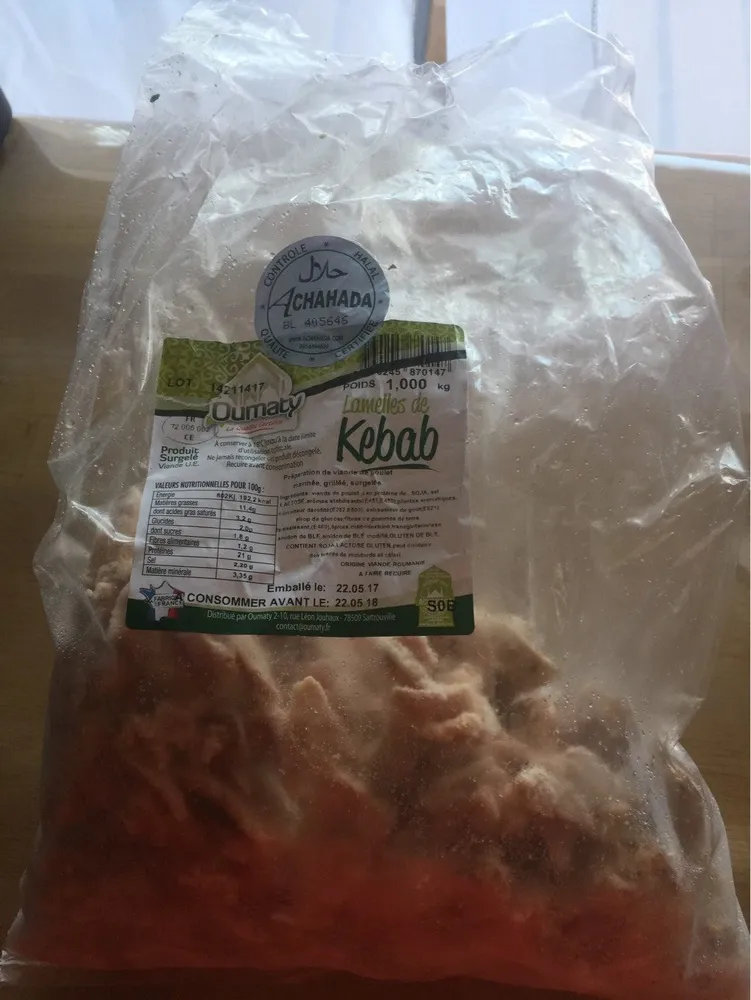 Lamelles de kebab