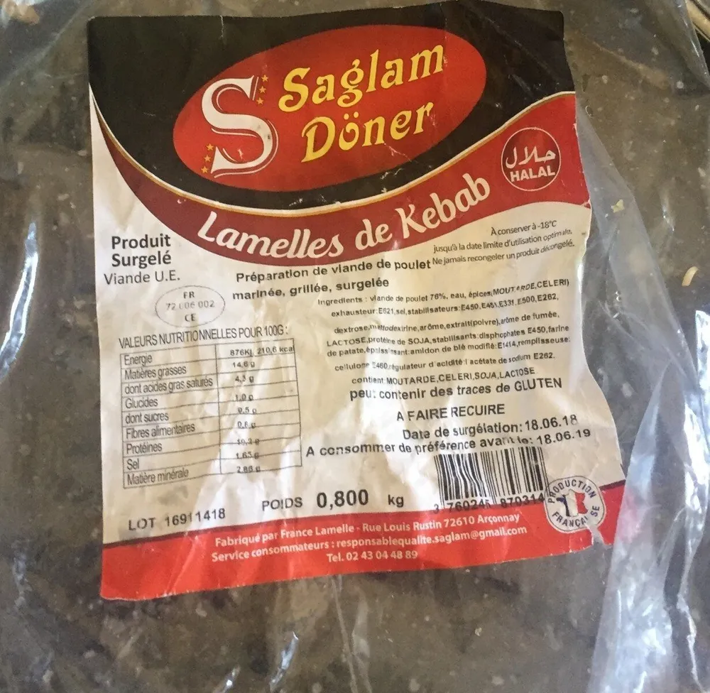 Lamelles de kebab