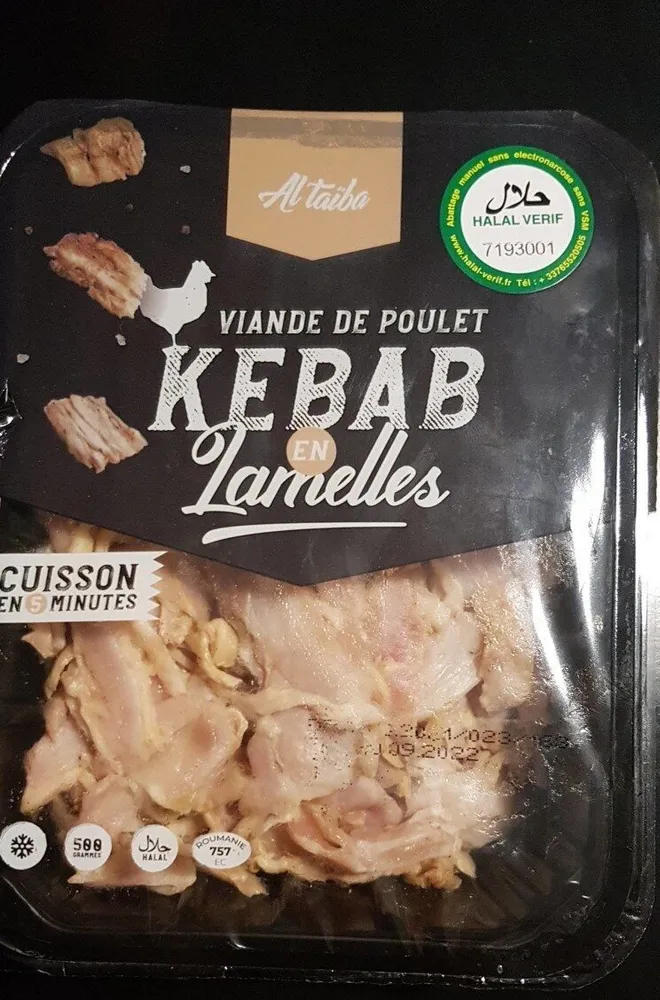 Kebab de poulet en lamelle