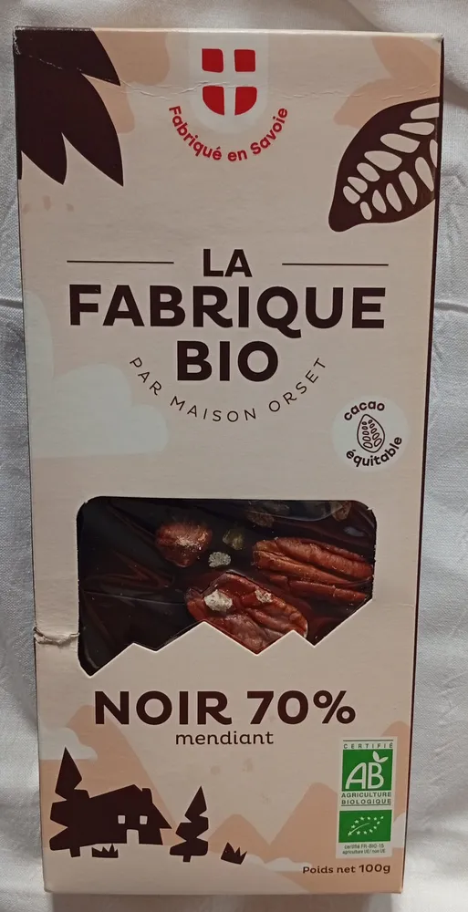 Chocolat noir 70% mendiant