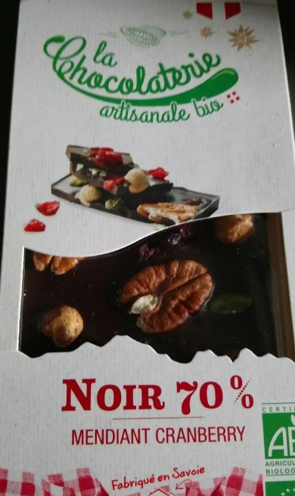 Chocolat noir mendiant cranberry