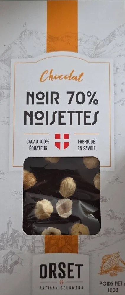 Chocolat noir 70% noisettes