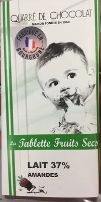 La Tablette Fruits Secs - Chocolat Lait 37% Amandes