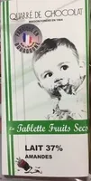 La Tablette Fruits Secs - Chocolat Lait 37% Amandes