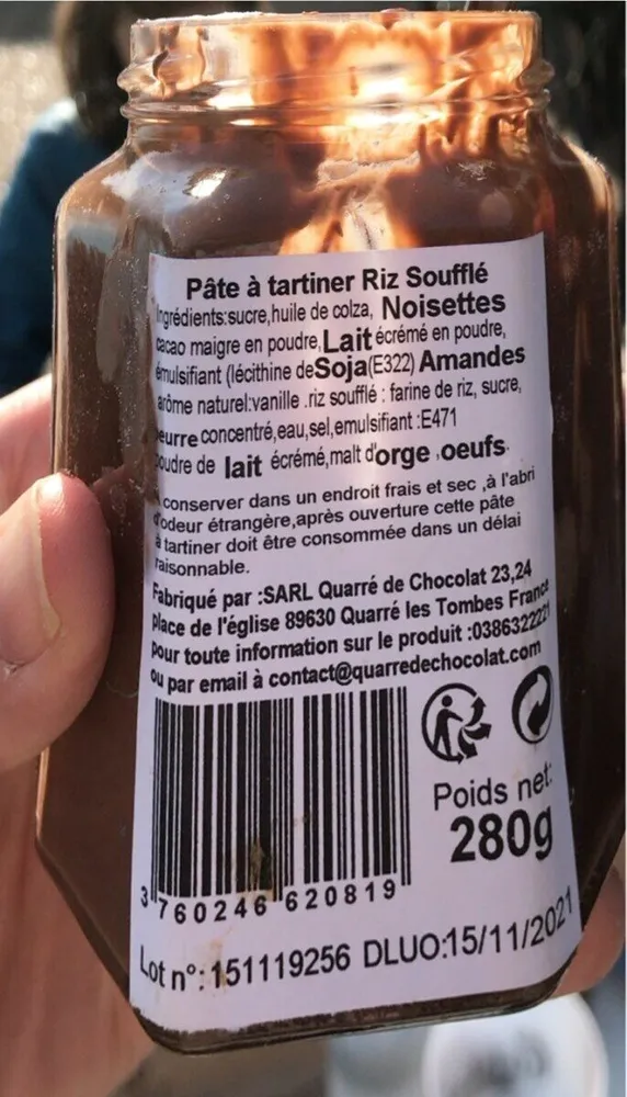 La Pâte à Tartiner Riz soufflé