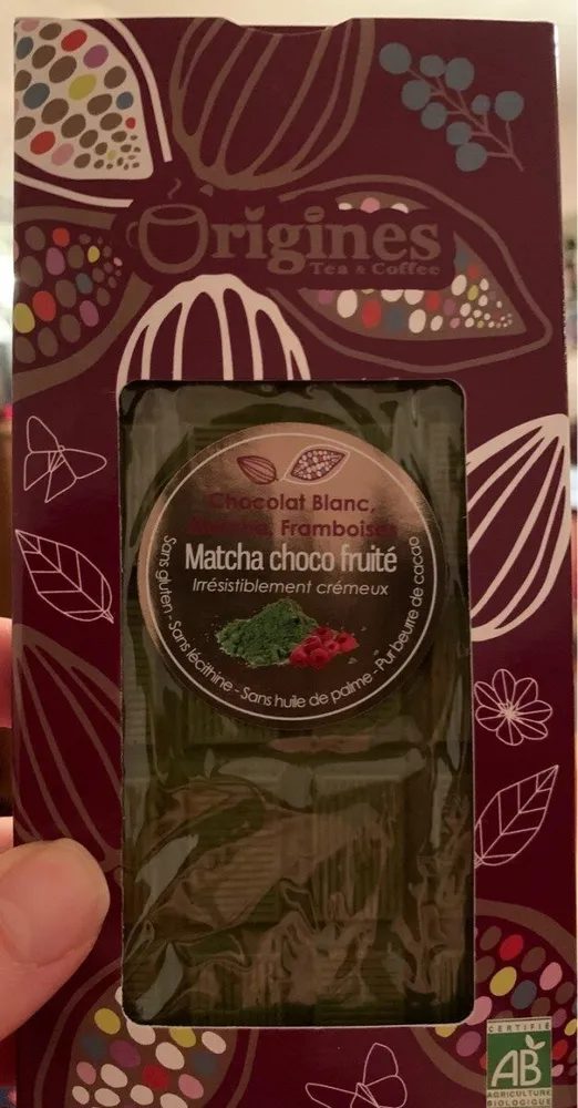 Chocolat blanc matcha choco fruite