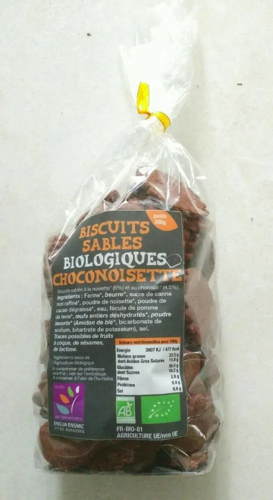 Biscuits sablés biologique choconoisette