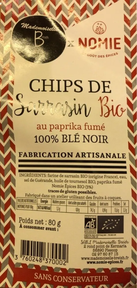 Chips de sarrasin bio