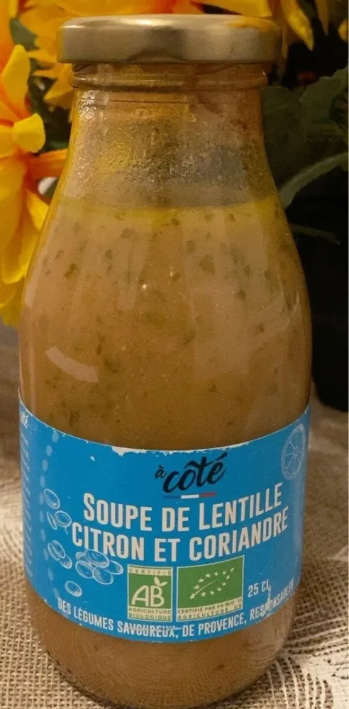 Soupe de lentille citron et coriandre