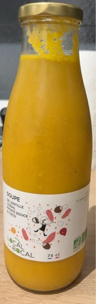 Soupe de lentilles corail, patate douce et coco
