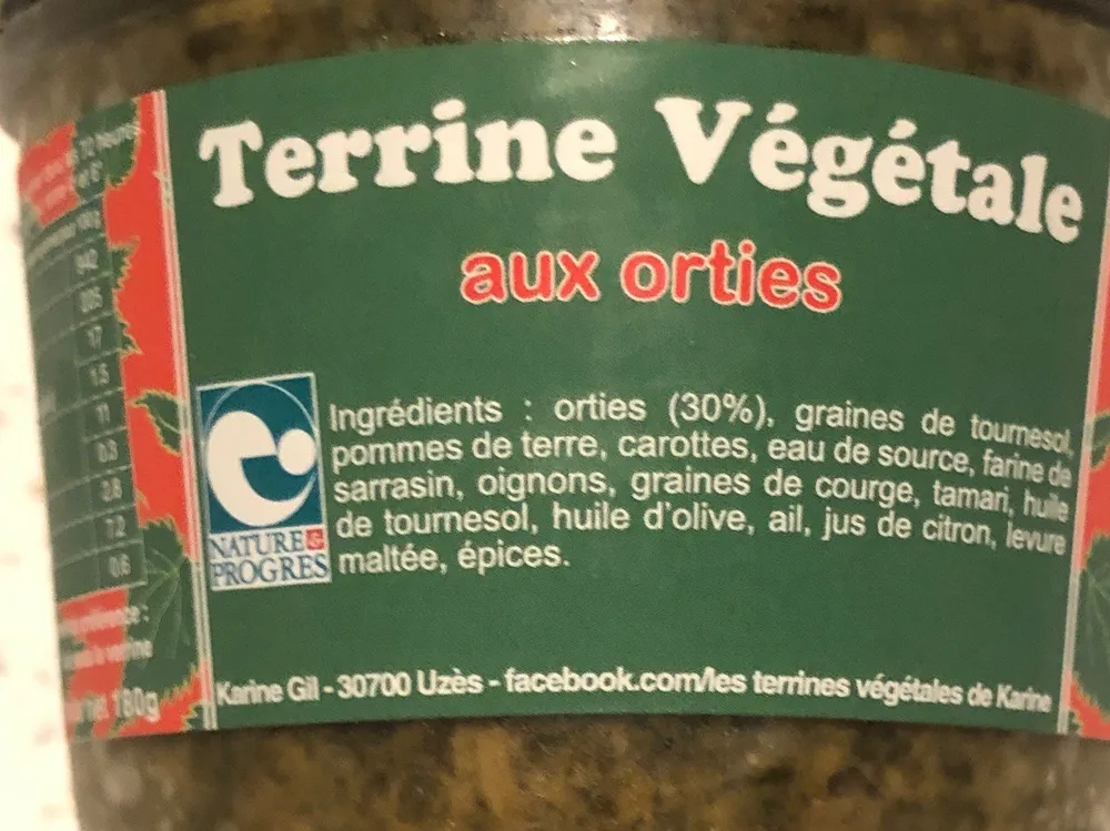 Terrine végétale aux orties