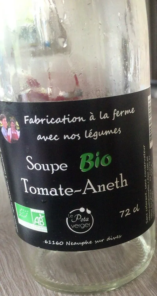 Soupe bio tomats-aneth