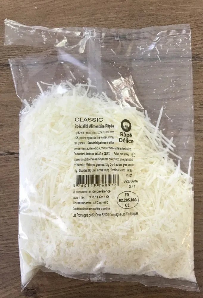 Specialité alimentaire rapée