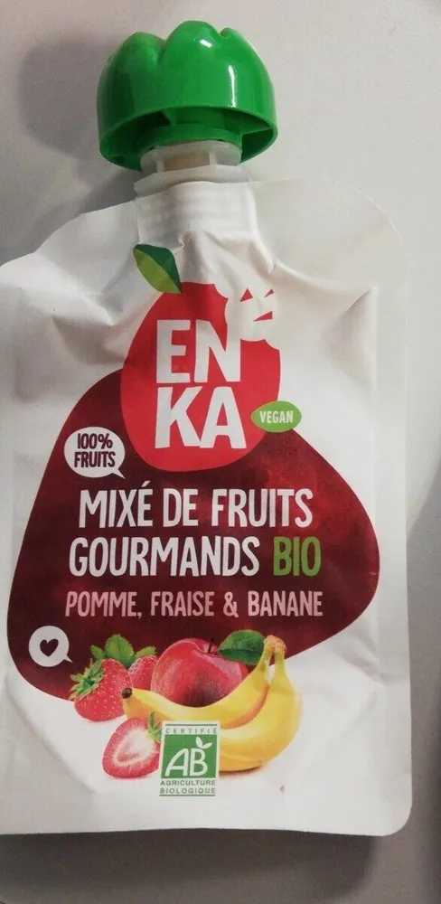 MIXÉ DE FRUITS GOURMANDS BIO POMME FRAISE ET BANANE
