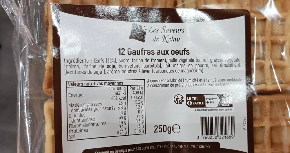 12 gaufres aux oeufs