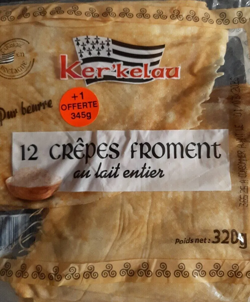 12 crêpes froment au lait entier