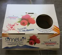4 yaourts brassés à la framboise au lait entier