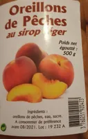 Oreillons de Pêches au sirop léger