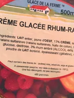 Creme glacée rhum raisin