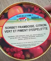 Sorbet framboise citron vert et piment d'Espelette