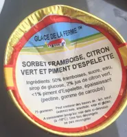 Sorbet framboise citron vert piment