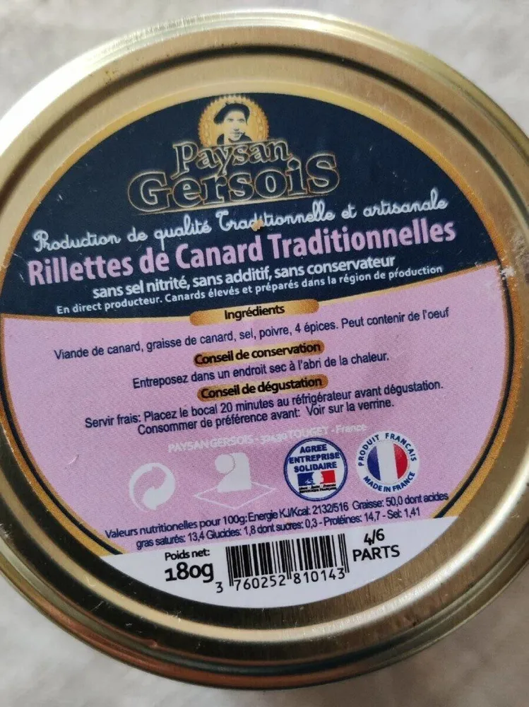 Rillettes de canard traditionnelles