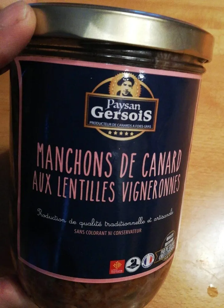 Manchons de canard aux lentilles
