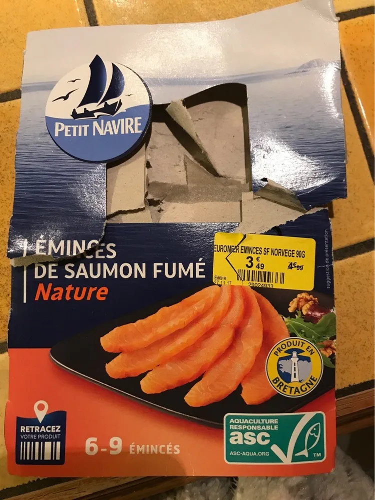 Emincés de saumon fumé nature