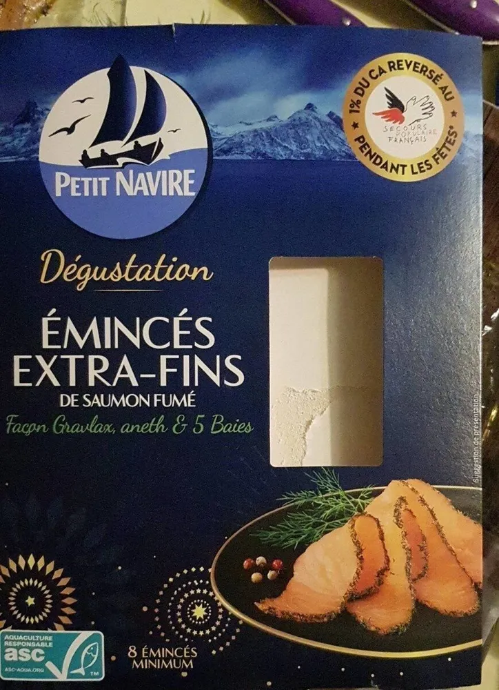 EMINCE DE SAUMON FUME FACON GRAVLAX ANETH ET 5 BAIES