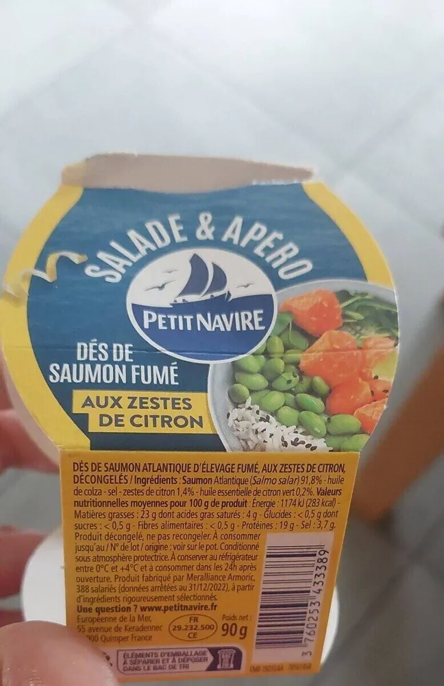 Dés de saumon Salade et Apero zestes de citron