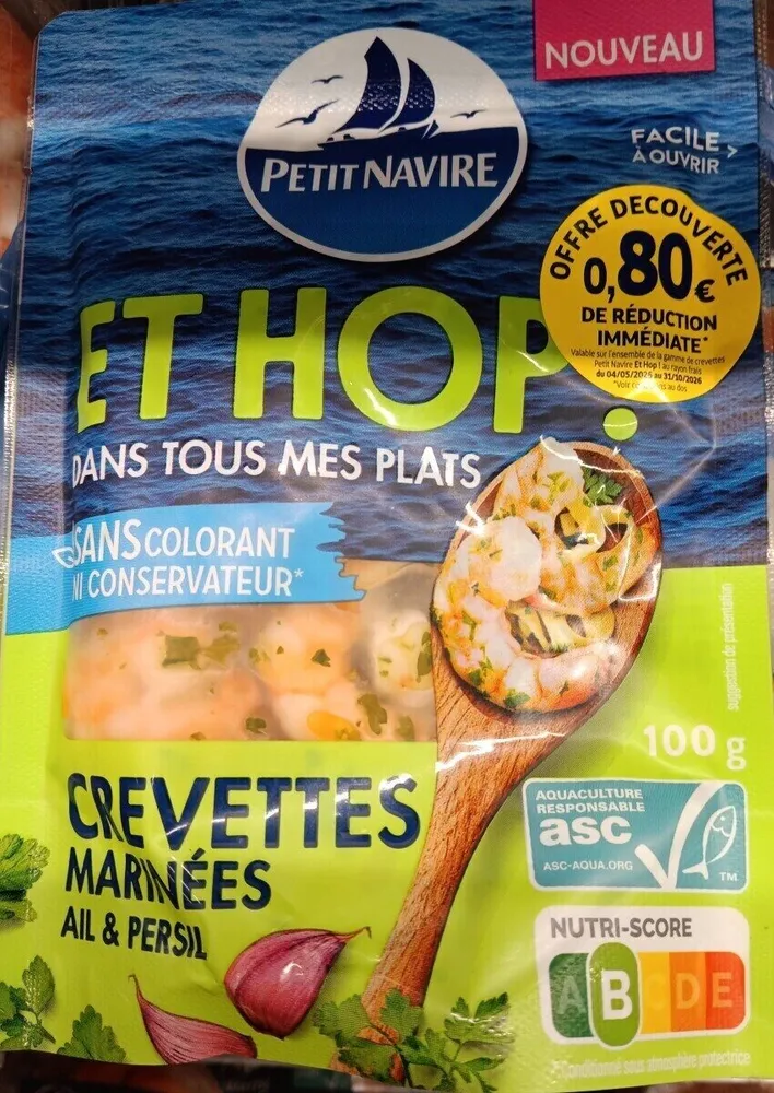 Crevettes marinées ail et persil