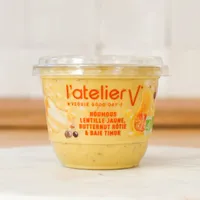 Houmous lentille jaune, butternut rôtie & baie timur