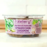Mini bouchée marocaine epinard, cumin, cardamome pois chiche & sarrasin