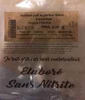 Jambon cuit superieur blanc
