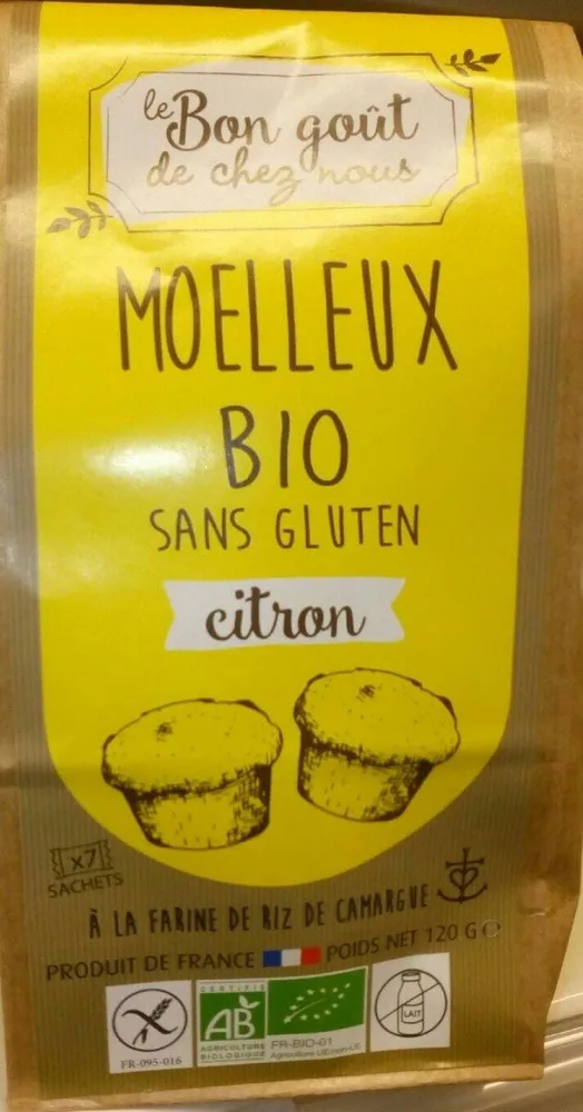Moelleux bio citron sans gluten