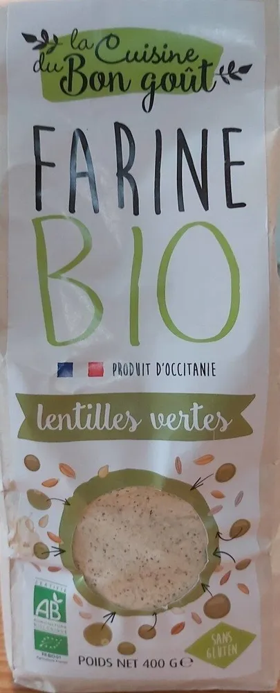Farine Bio lentilles vertes produit d'Occitanie