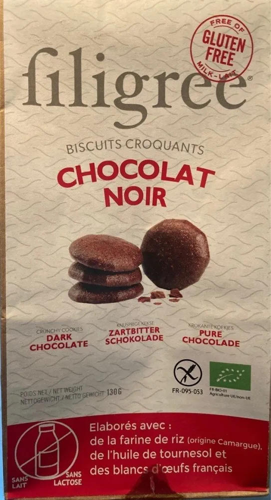 Biscuits croquants chocolat noir