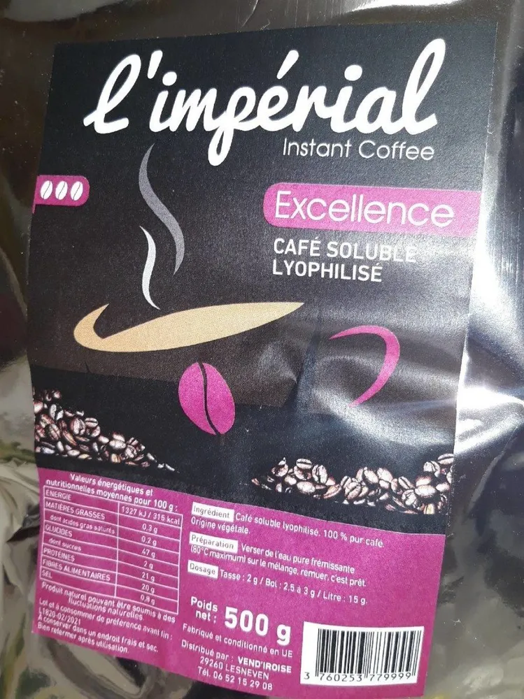 Café soluble yophilisé