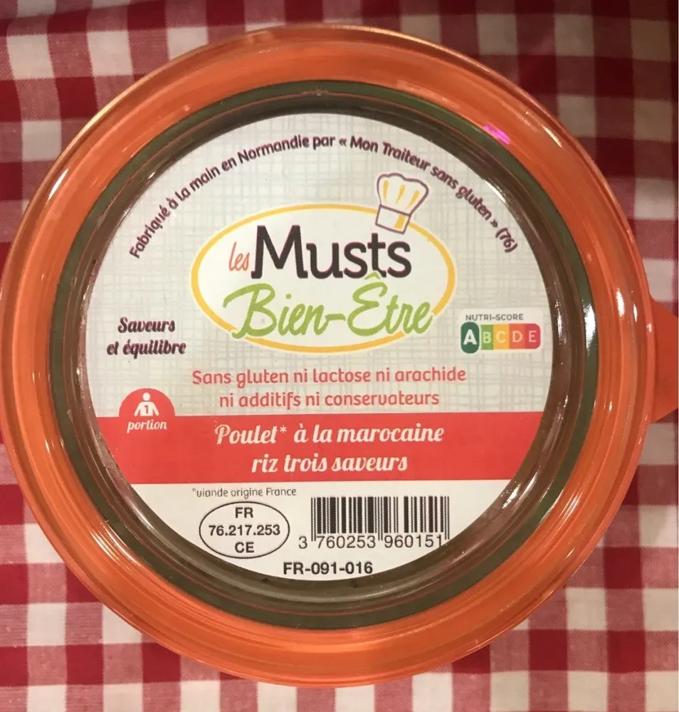 Poulet à la marocaine riz trois saveurs