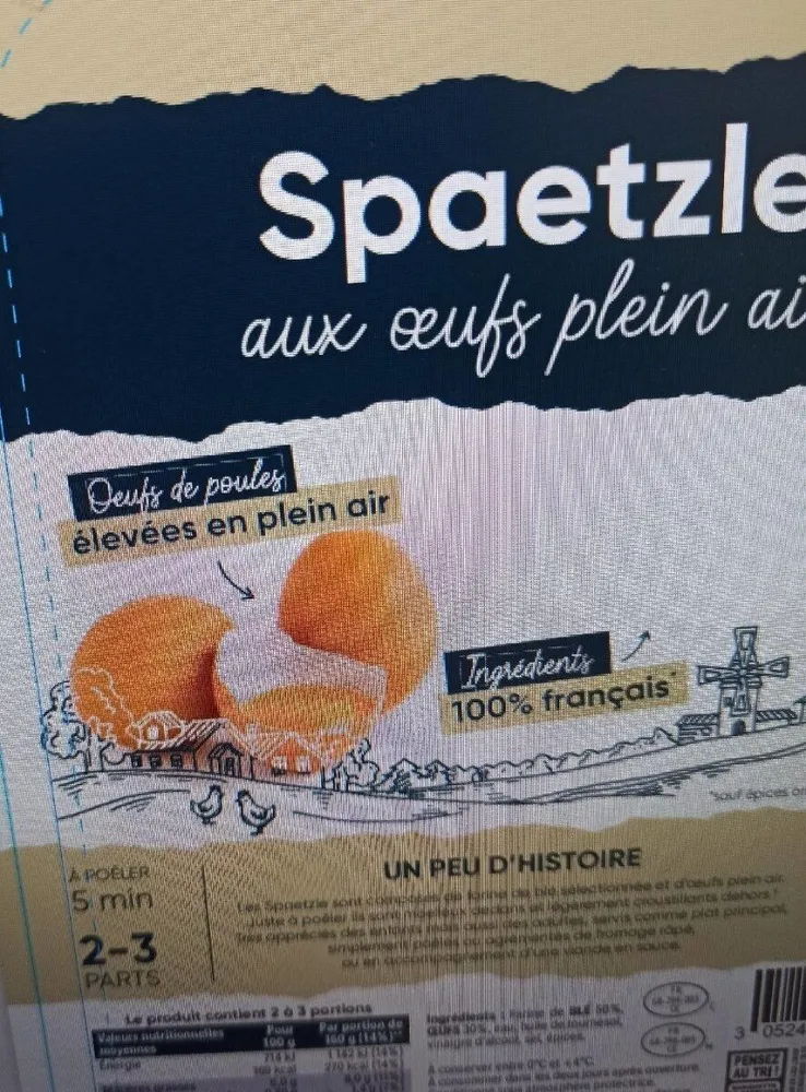 Spaetzle aux œufs plein air