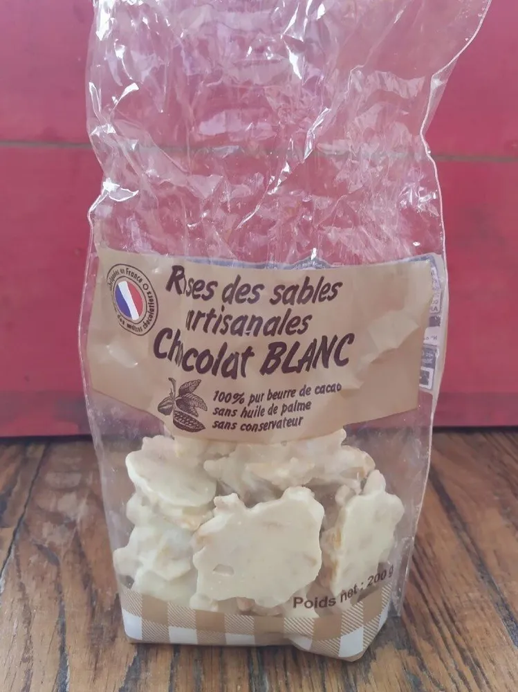 Roses des sablés artisanales chocolat blanc