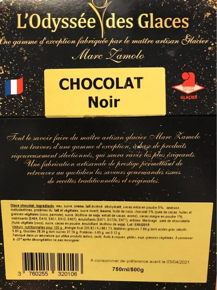 Glace chocolat noir