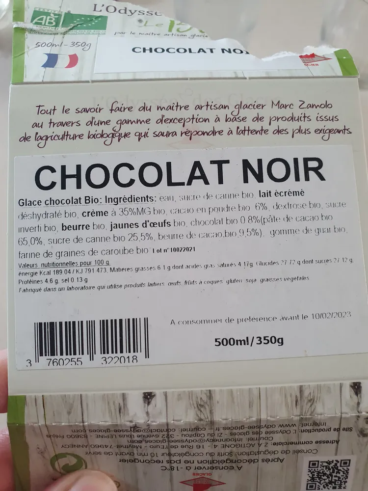 Chocolat L'Odyssée des glaces