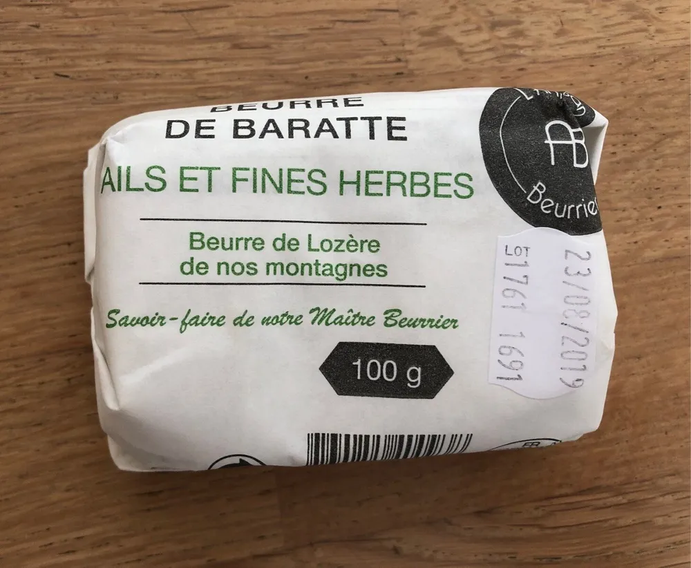Beurre de Baratte ails et fines herbes