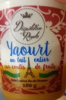 Yaourt au lait entier sur coulis de mangue