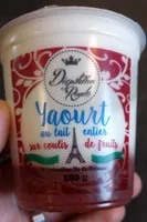 Yaourt au lait entier sur coulis de fruits