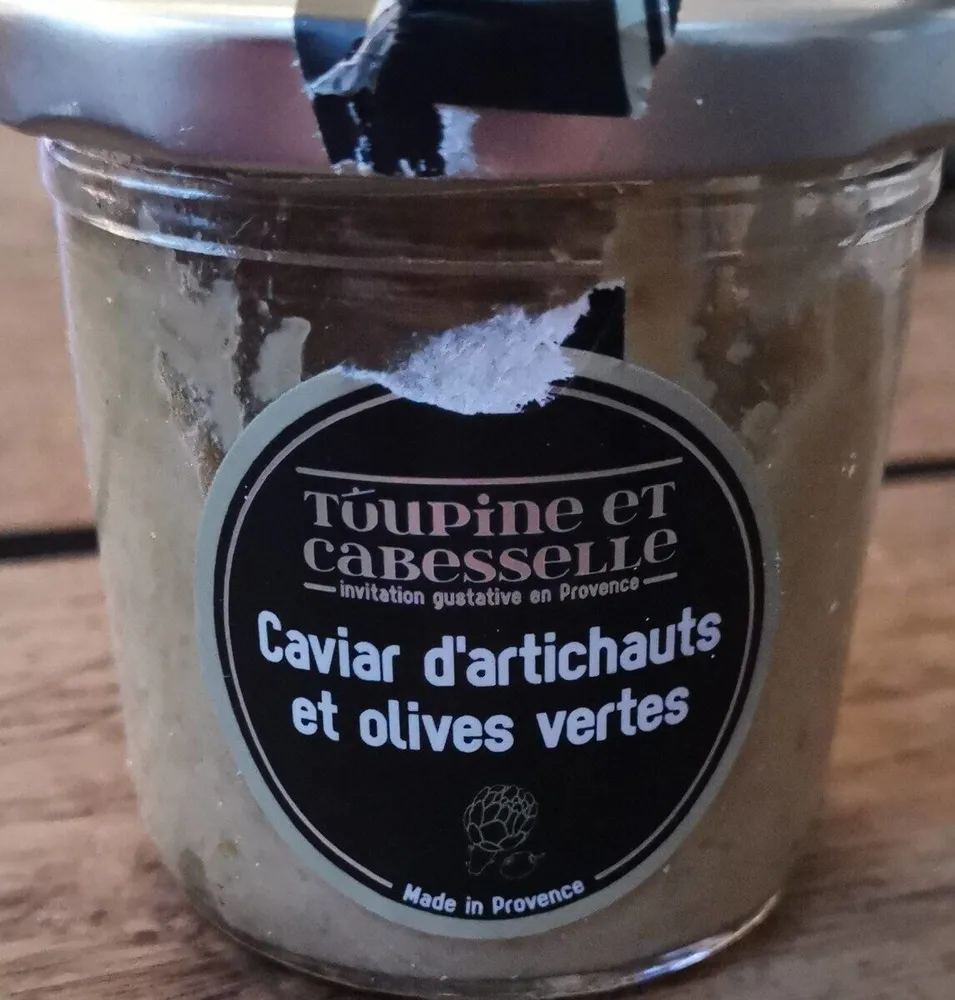 Caviar d'artichauts et olives vertes