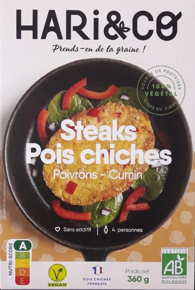 Steaks Pois Chiche - Poivrons - Cumin